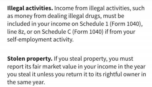 훔친 물건·뇌물도 "세금보고 하세요"…IRS 가이드라인 화제